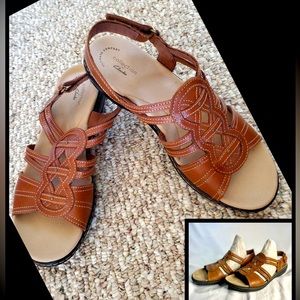Womens Clarks Collection Ultimate Comfort Leisa Brown Leather Sandals size 9.5